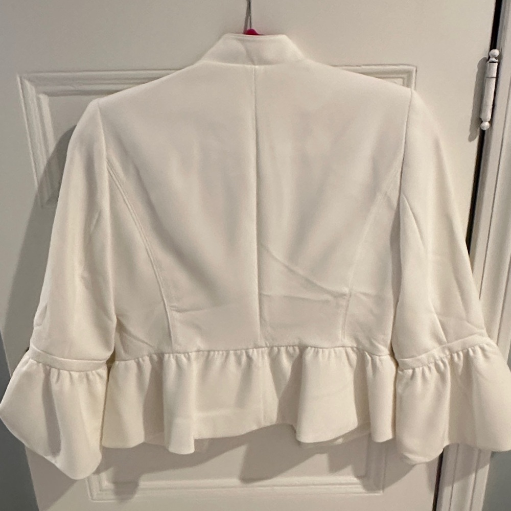 White Ruffled Women's Jacket - Picture 6 of 6